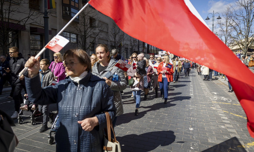 Sostinės gatvėse Lietuvos lenkai minėjo Gegužės 3-iosios Konstitucijos metines