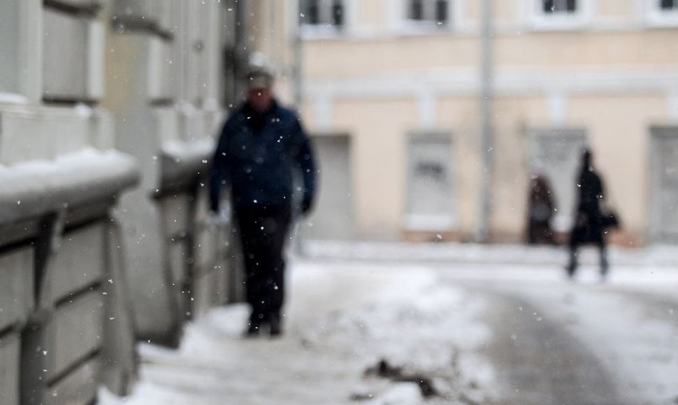 Žiemos vaizdai Vilniaus gatvėse.