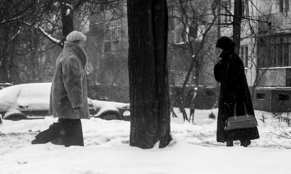 Žiemos vaizdai Vilniaus gatvėse.