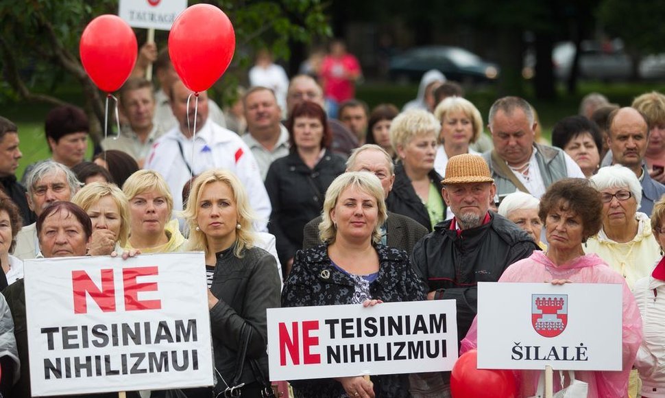 „Darbiečių“ protestas Vilniaus Lukiškių aikštėje 