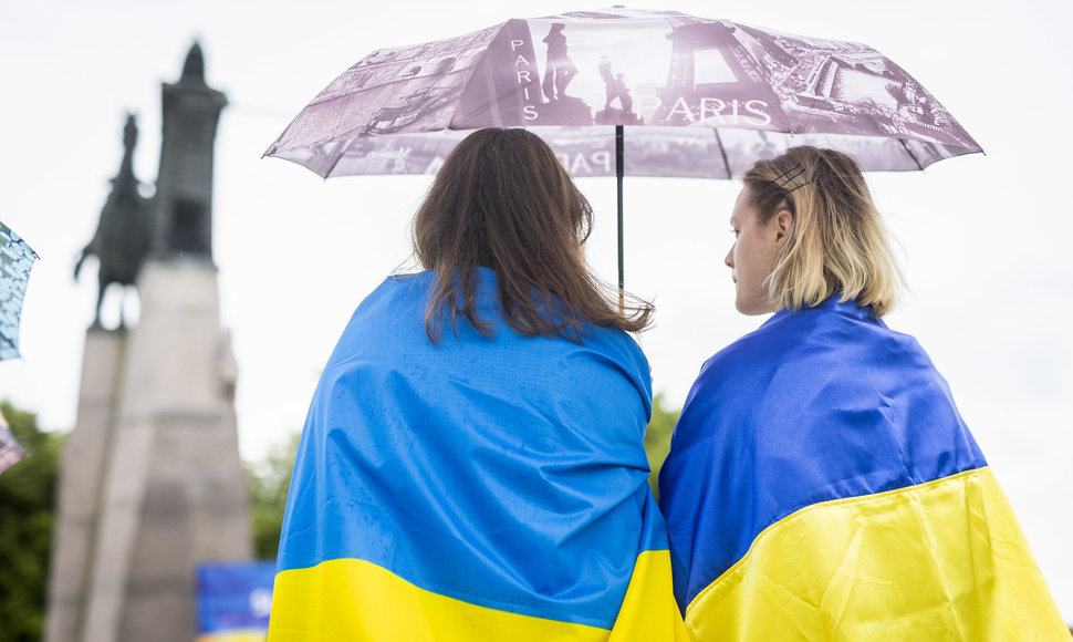 Katedros aikštėje vyko Ukrainos palaikymo akcija