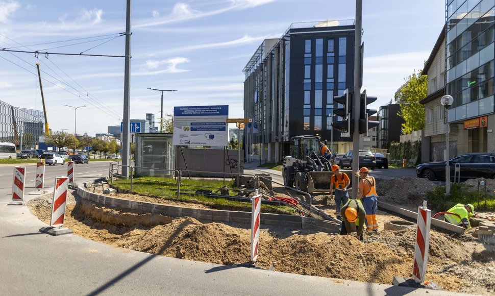 Remontuojama Saltoniškių ir Narbuto gatvių sankryža