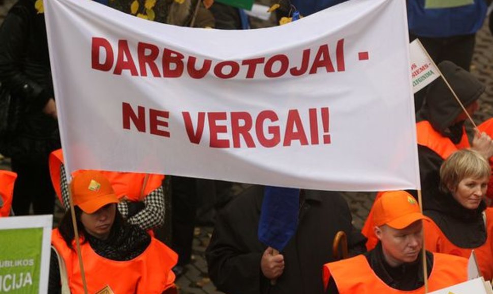 Vilniuje – protestai prieš Vyriausybės taupymo priemones 