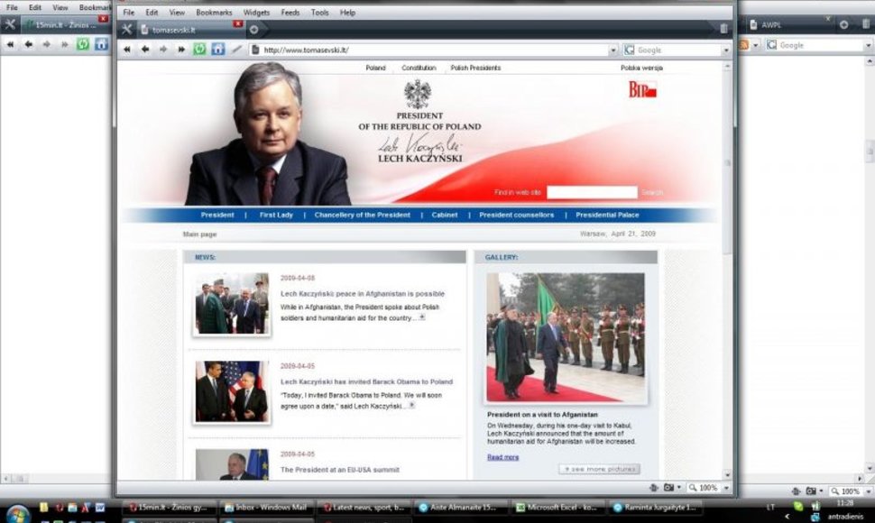 Adresas Tomasevski.lt nuveda lankytojus į Lenkijos prezidento Lecho Kaczynskio tinklalapį. V.Tomaševskis tai vertina kaip pigų pokštą, kuris gali neigiamai atsiliepti jo rinkimų kampanijai.