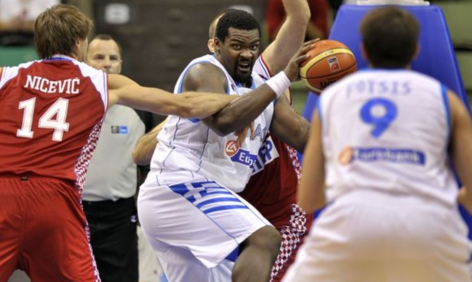 Graikijos ir Kroatijos krepšininkų kova