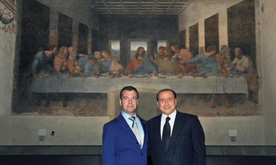 D.Medvedevas ir S.Berlusconi &scaron;alia garsiosios freskos