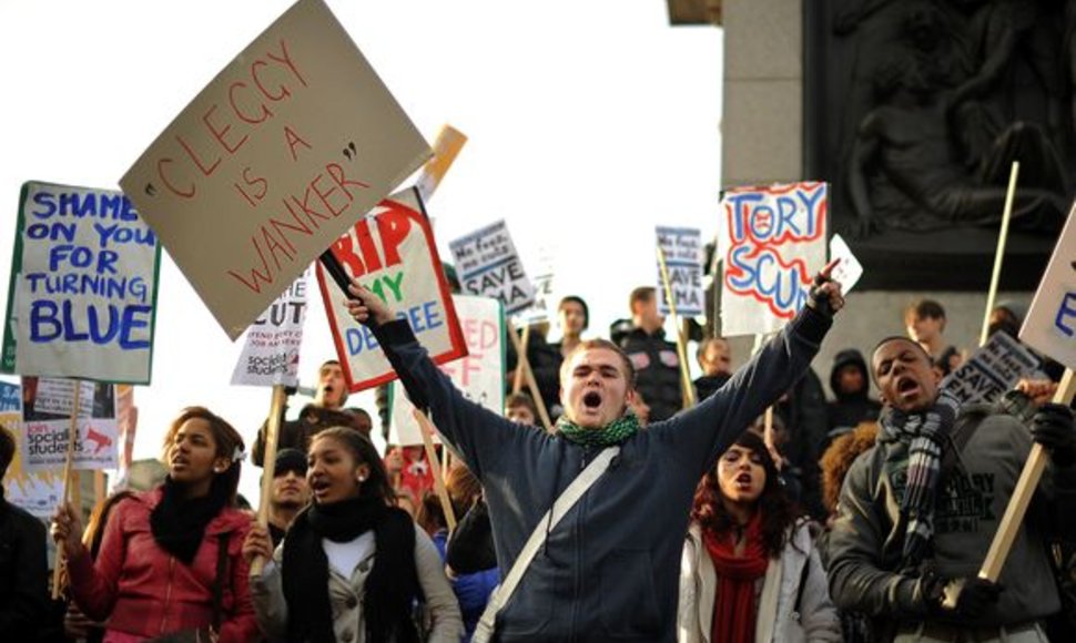 Studentų protestas Anglijoje