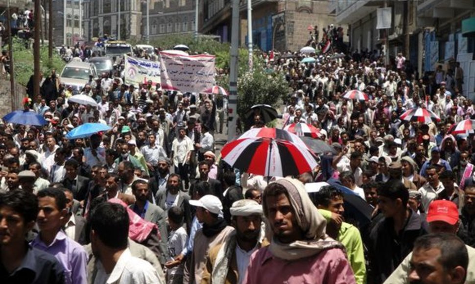 Protestuotojai Jemene