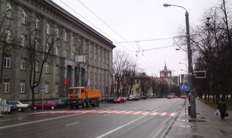 Prie statybvietės Vilniaus centre įrengta laikinoji pėsčiųjų perėja