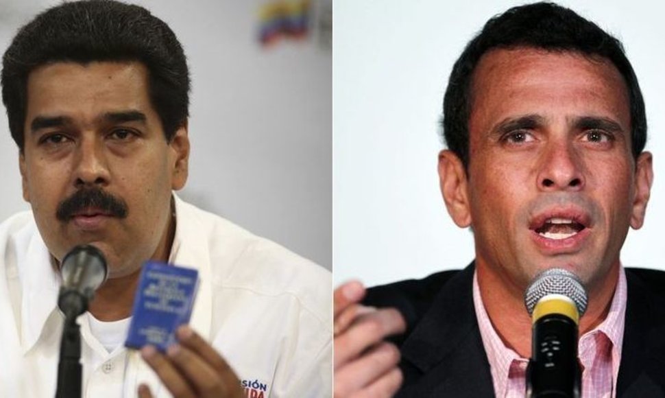 Nicolas Maduro (kairėje) ir Henrique Caprilesas