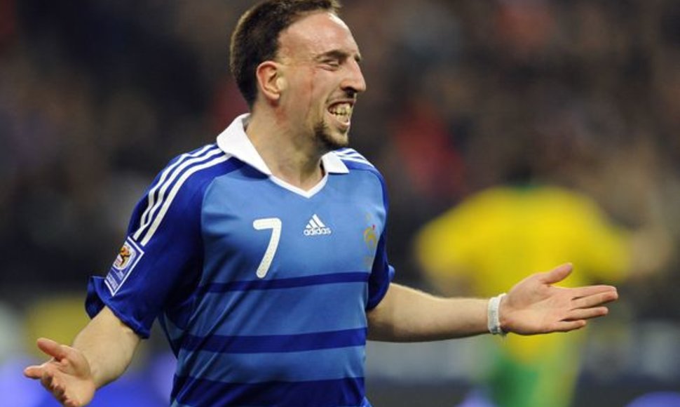 F.Ribery (3 įvarčiai) yra rezultatyviausias prancūzų futbolininkas 2010 metų pasaulio čempionato atrankos turnyre.