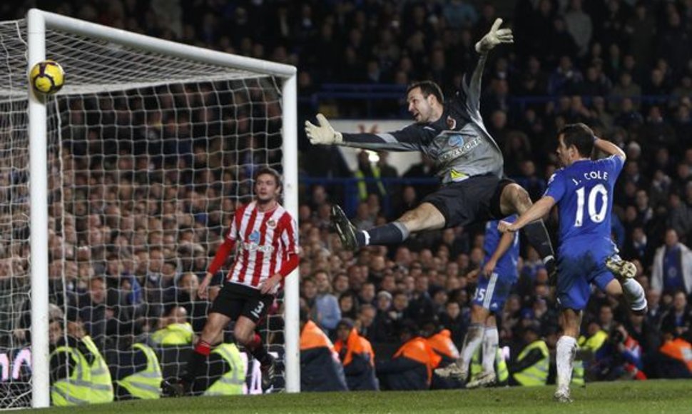 „Sunderland“ vartininkas Martonas Fulopas rungtynėse su „Chelsea“ kamuolį iš savo ginamų vartų buvo priverstas traukti net 7 kartus