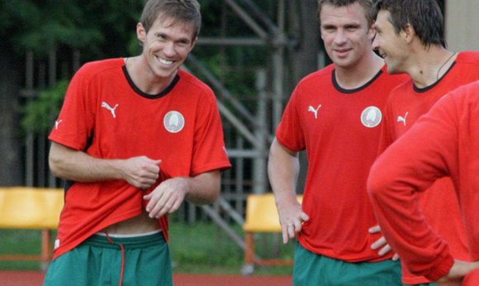 A.Hlebas (kairėje) neslėpė, jog baltarusiai trečiadienį tikisi pergalės