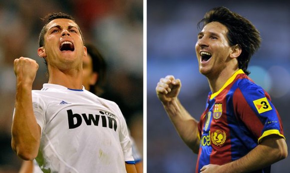 „Real“ lyderis Cristiano Ronaldo prieš „Barcelonos“ atakų dirigentą Lionelį Messi