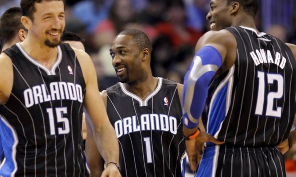 Hedo Turkoglu (kairėje) trigubą dublį NBA lygoje atliko trečią kartą per savo karjerą.