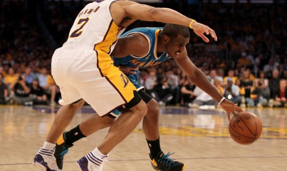 Chrisas Paulas ir „Hornets“ pirmosiose ketvirtfinalio serijos rungtynėse nuliūdino „Lakers“