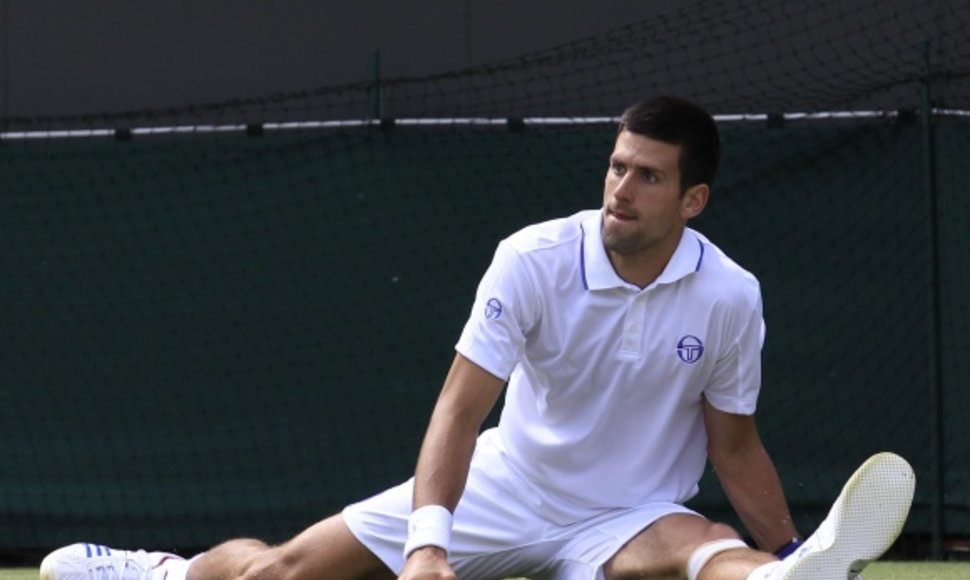 Novakas Džokovičius šventė užtikrintą pergalę.