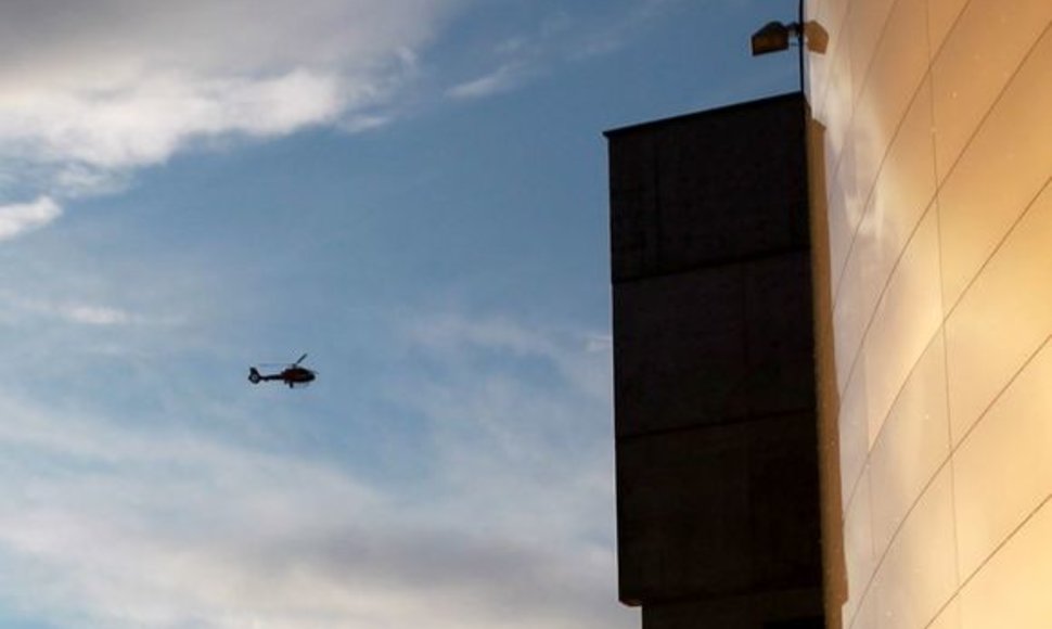 T.Barščio sraigtasparnis prie Panevėžio arenos.