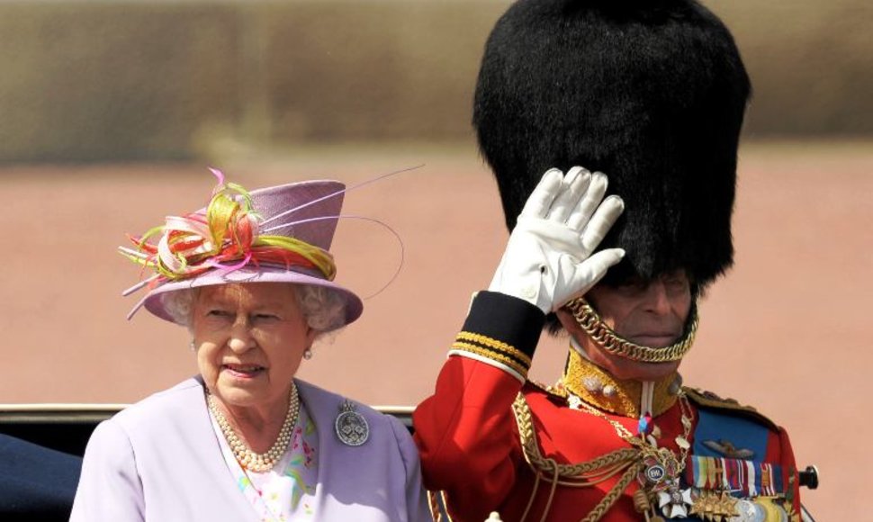 Didžiosios Britanijos karalienė Elizabeth II ir jos vyras, Edinburgo hercorgas princas Phillipas