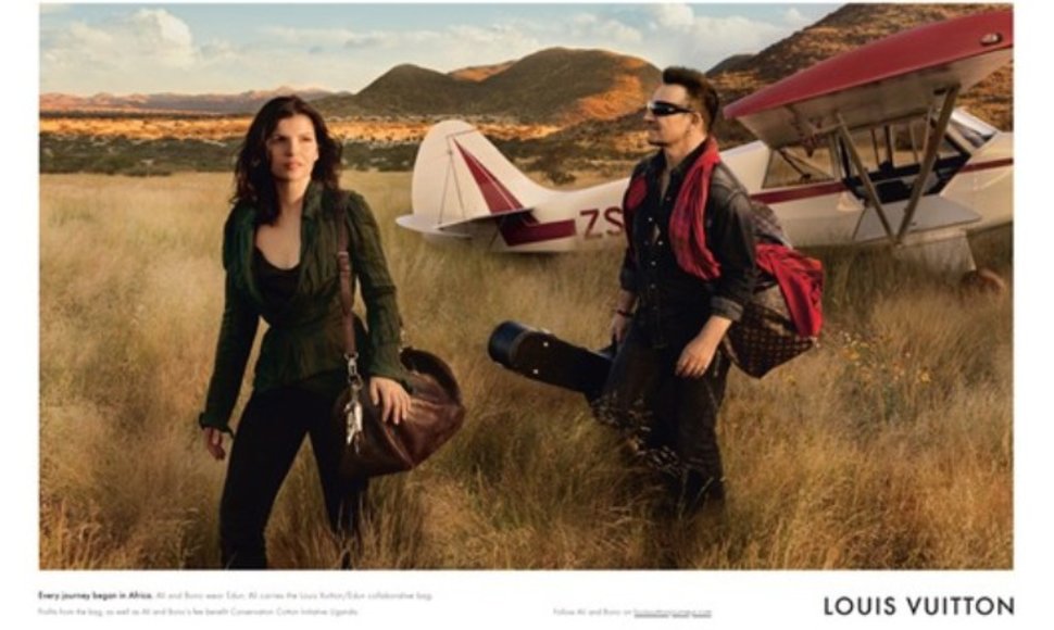 Bendra „Louis Vuitton“ ir „Edun“ reklaminė kampanija su „U2“ vokalistu Bono ir jo žmona.