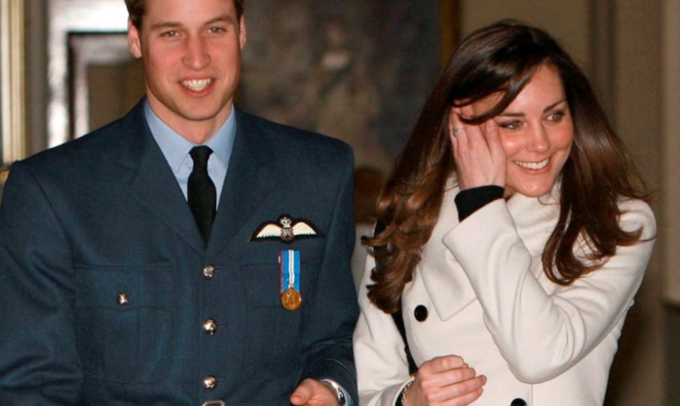 Didžiosios Britanijos princas Williamas ir jo mylimoji Kate Middleton 