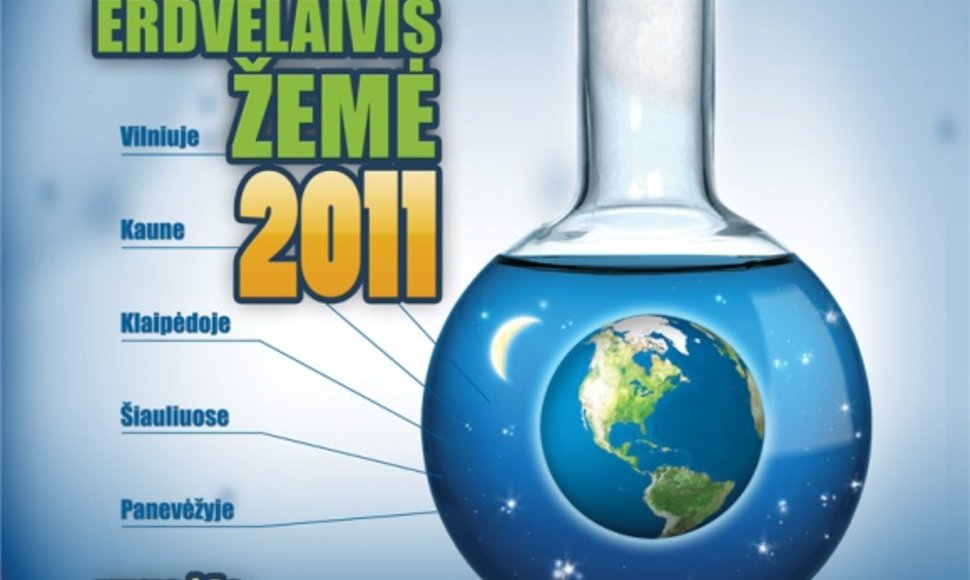 Mokslo festivalio „Erdvėlaivis Žemė“ plakatas