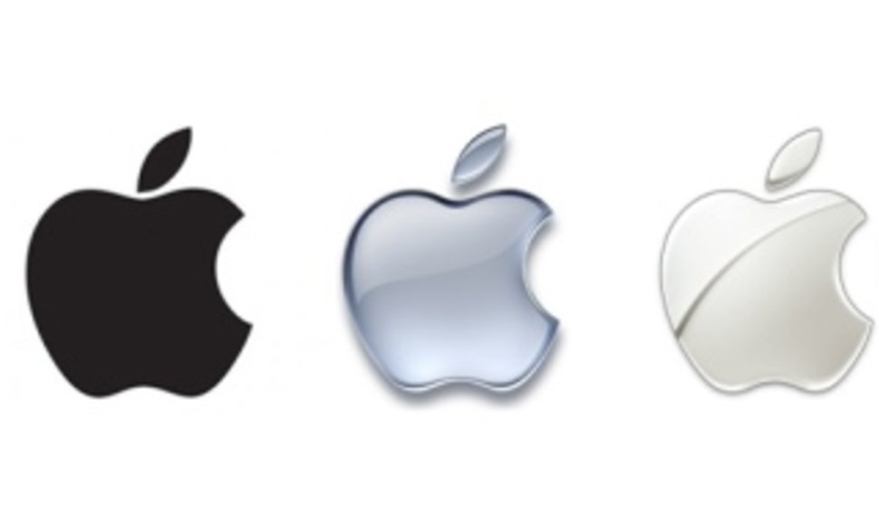„Apple“ logotipai nuo 1976-ųjų iki 2012-ųjų.