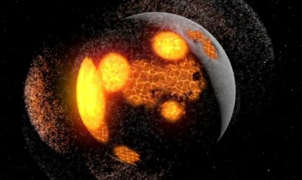 NASA paviešino įspūdingą vaizdo įrašą, kuriame parodoma, kaip formavosi Mėnulis. 