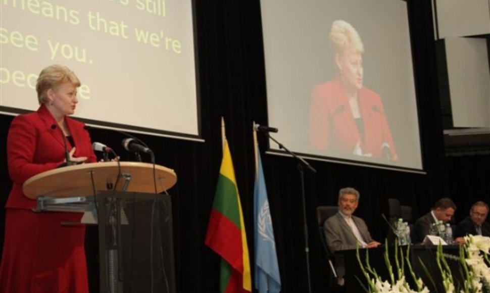 Prezidentė Dalia Grybauskaitė Interneto valdymo forumo atidaryme.