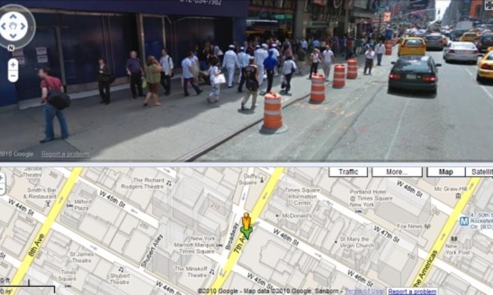 „Google Street View“ žemėlapyje internete leidžia pamatyti gatvės vaizdą.