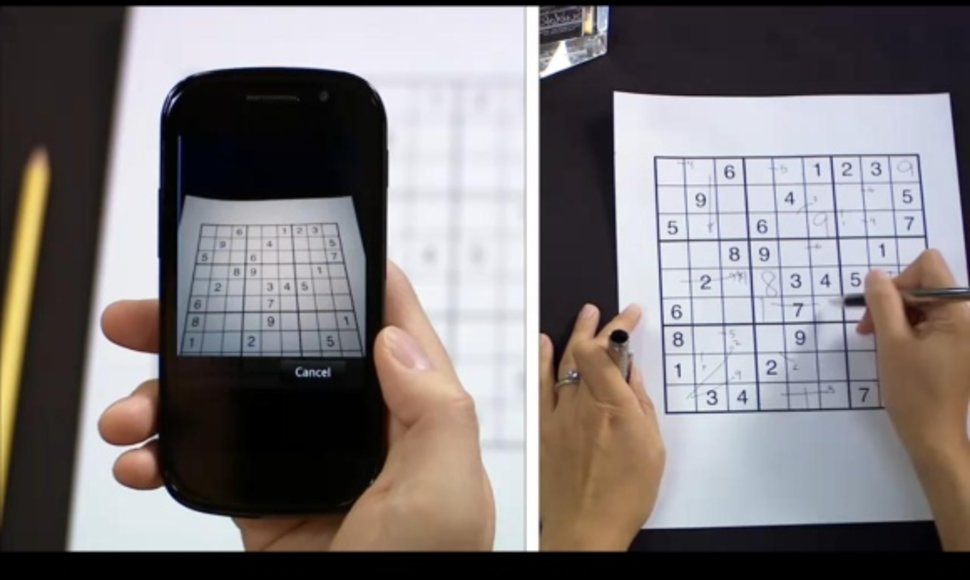 „Google“ programa „Goggles“ vos per kelias sekundes gali išspręsti galvosūkį „Sudoku“.