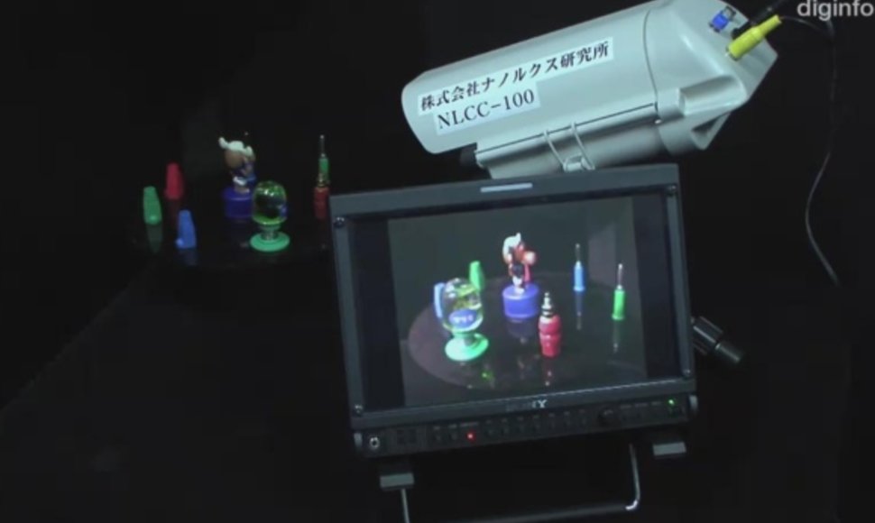 Japonų kompanijos „Nanolux“ sukurta vaizdo kamera tamsoje gali fiksuoti spalvotą vaizdą.