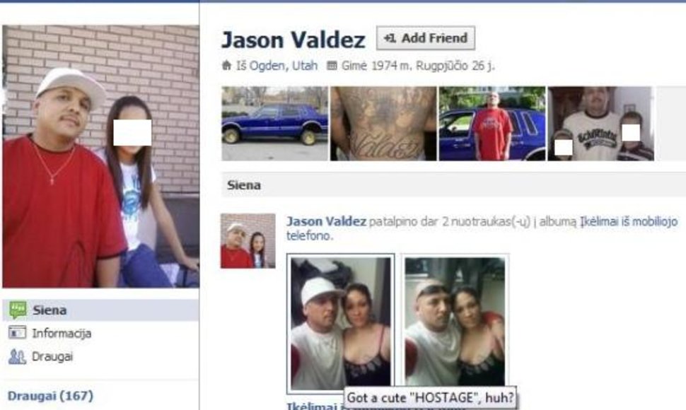 Jasonas Valdezas įkaitų dramos metu naršė socialiniame tinkle „Facebook“ ir net įkėlė dvi nuotraukas, kuriose stovi su įkaite, vieną jų pakomentuodamas: „Turiu žavią „įkaitę“, ar ne?“