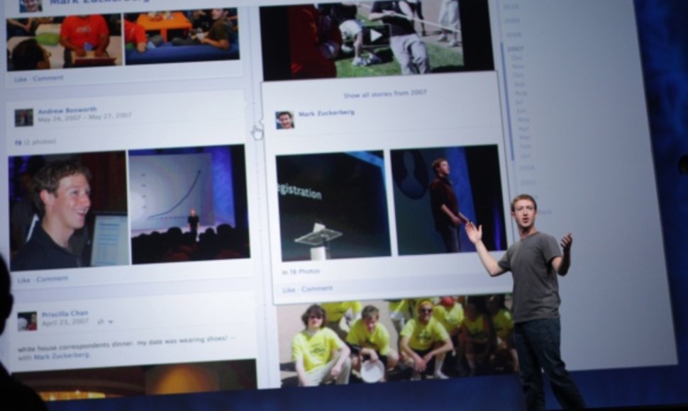 Naują paslaugą „Timeline“ pristatė „Facebook“ generalinis direktorius Markas Zuckerbergas.