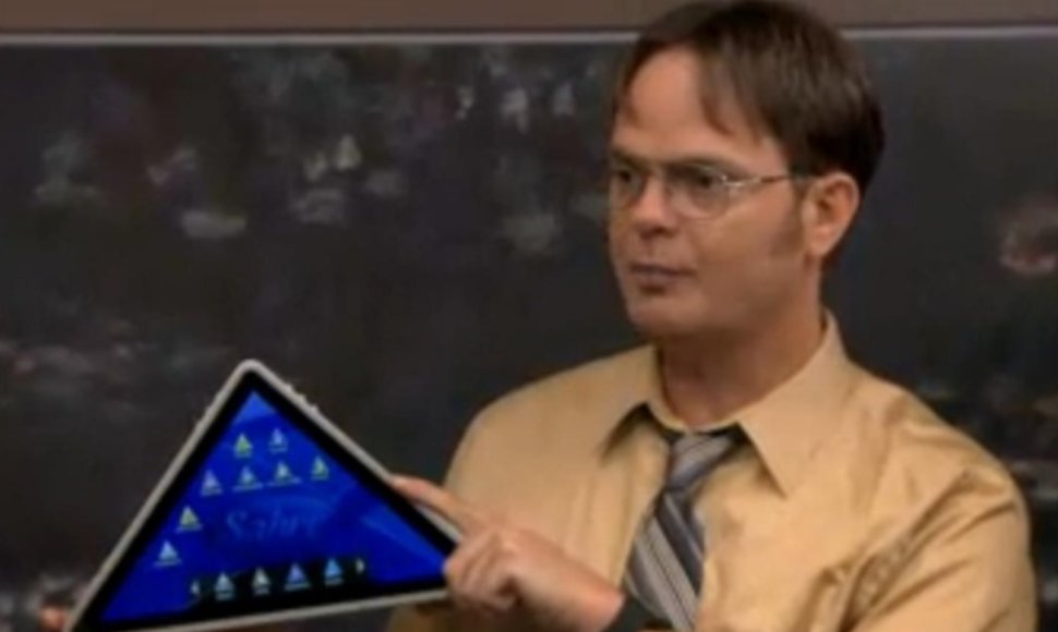 Seriale „The Office“ pristatytas trikampio formos planšetinis kompiuteris. 