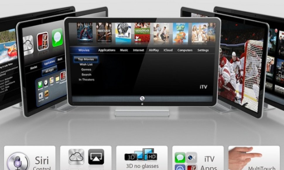 Taip „Apple“ išmanųjį televizorių „iTV“ įsivaizduoja dizaineris Guilherme Schasiepenas. 