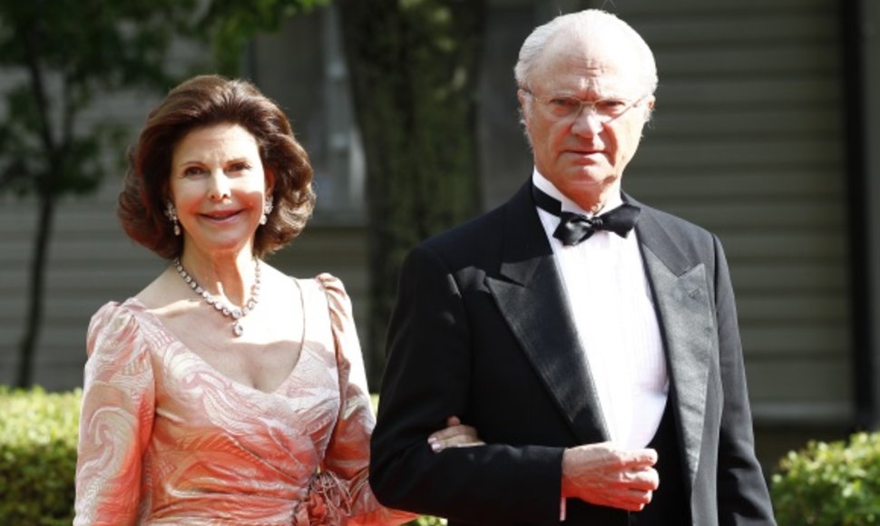 Švedijos karalius Carlas XVI Gustafas su karaliene Silvia