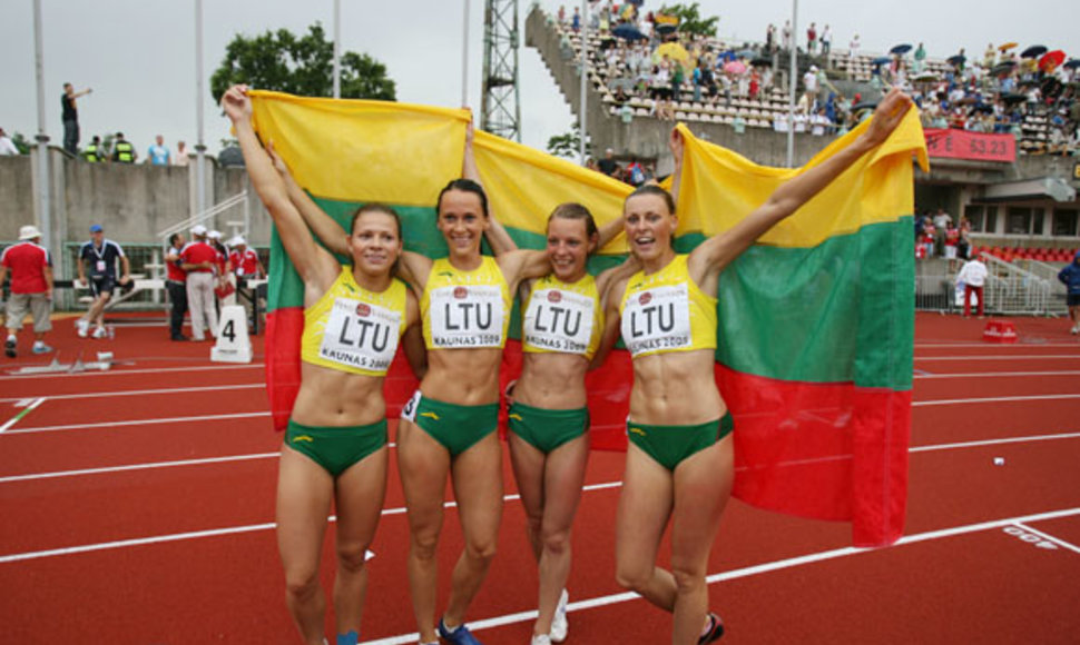 Lietuvos merginų 4x100 estafetės triumfo akimirkos