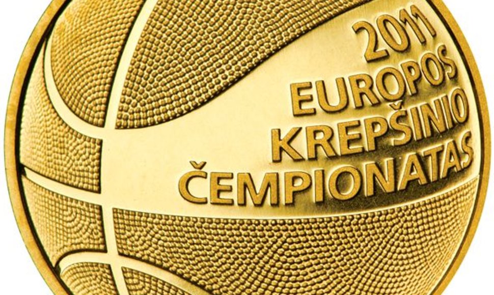 Kolekcinėse monetose įamžintas šį rudenį Lietuvoje vyksiantis Europos vyrų krepšinio čempionatas. 