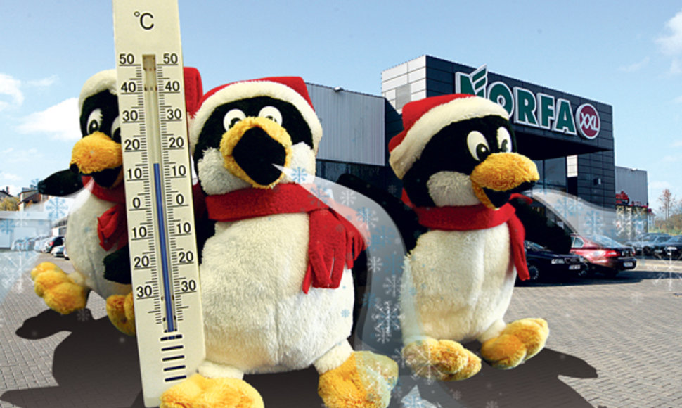 Nors parduotuvėse pagal higienos normas šaltuoju metų laiku turėtų būti 20–24 laipsniai šilumos, Kalvarijų gatvės prekybos centre „Norfa“ termometro stulpelis vos pakyla iki 13–15 laipsnių Celsijaus.