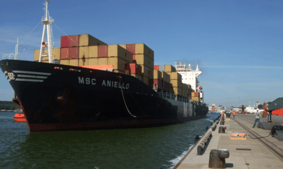 Į Klaipėdą atplaukė ilgiausias ir didžiausios talpos per visą jūrų uosto istoriją konteinerinis laivas „MSC Aniello“.