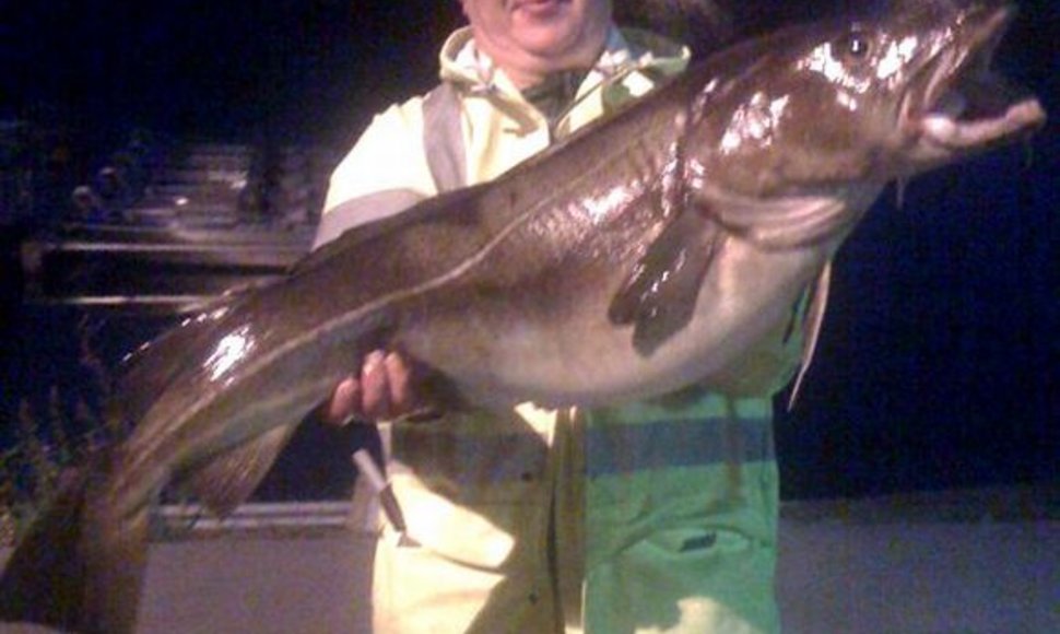 Norvegijoje G.Bendžius pagavo 15 kg sveriančią menkę.