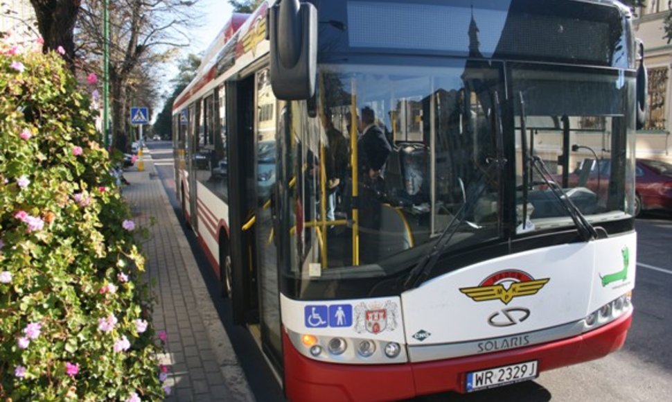 Klaipėdoje išbandytas lenkų ekologiškas autobusas. 