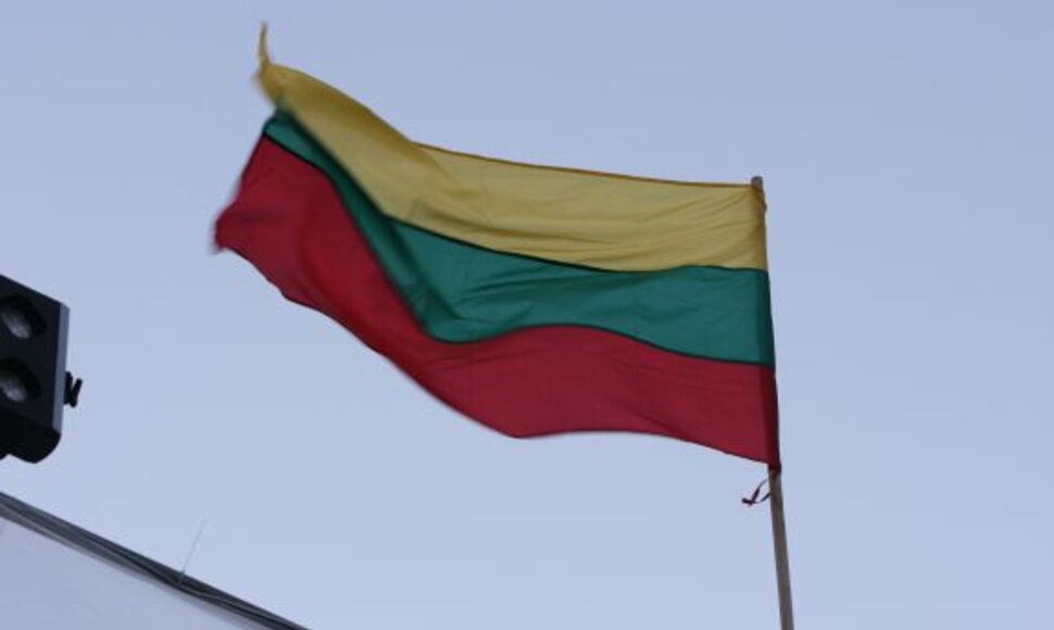 Trispalvės kovo 11-ąją plevesavo ne ant visų pastatų. 