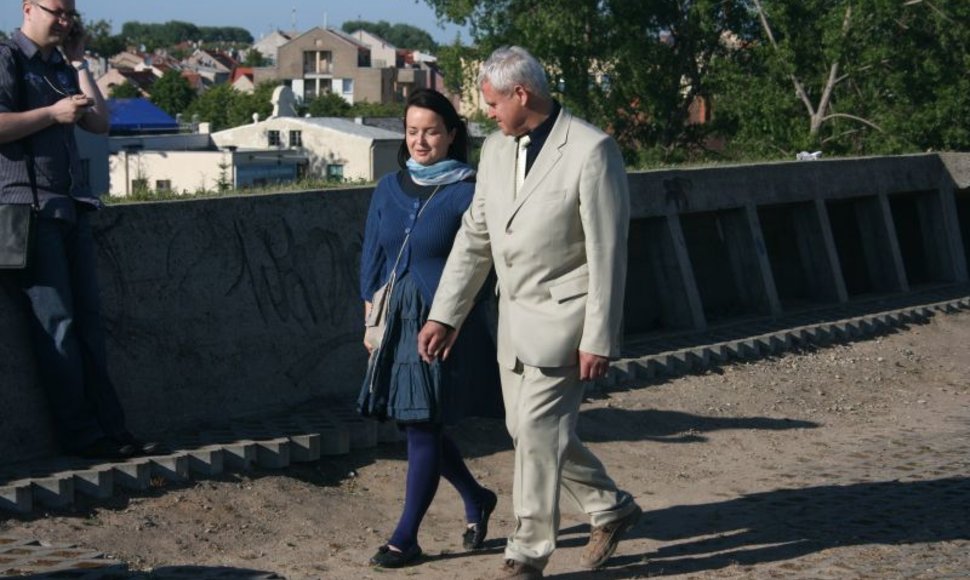 Klaipėdos meras Vytautas Grubliauskas su žmona Inga