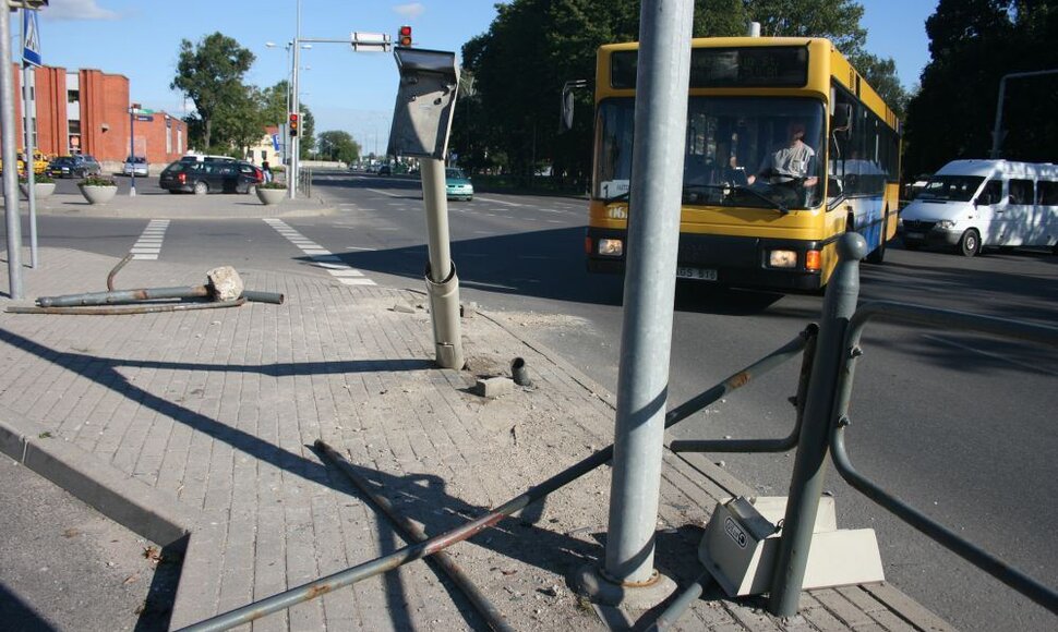 Klaipėdoje trečiadienį apgadintas greičio matuoklis.