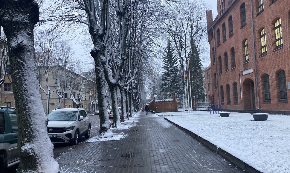 Klaipėdoje trečiadienį ėmė snigti