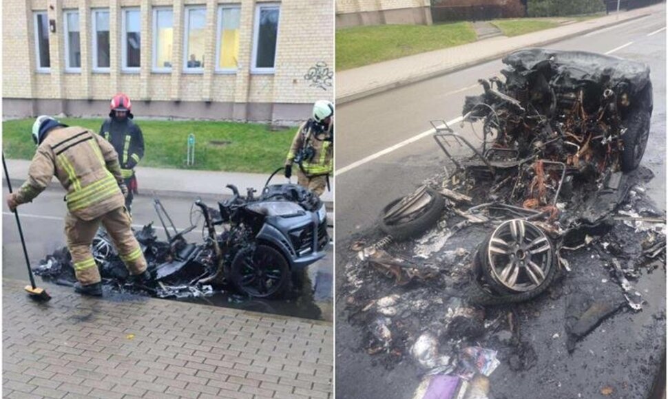 Palangoje sudegė mažatūris automobilis