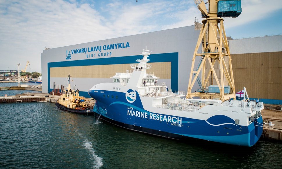 Klaipėdos uoste pastatytas mokslinių tyrimų laivas