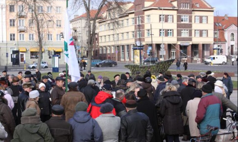 Mitingas aik&scaron;tėje truko apie valandą.